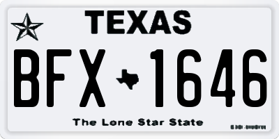 TX license plate BFX1646