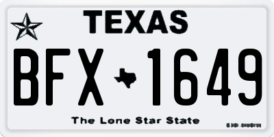 TX license plate BFX1649
