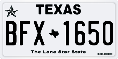TX license plate BFX1650