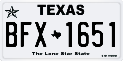 TX license plate BFX1651