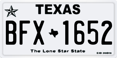 TX license plate BFX1652