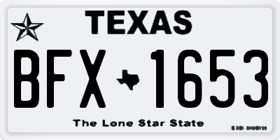 TX license plate BFX1653