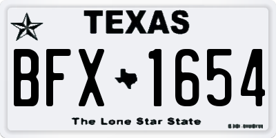 TX license plate BFX1654
