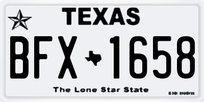 TX license plate BFX1658