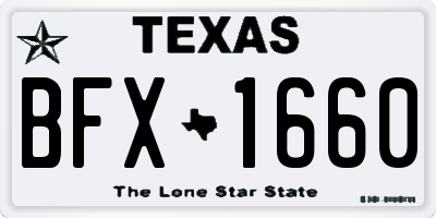 TX license plate BFX1660
