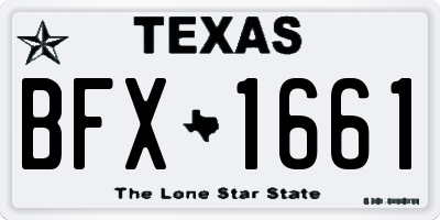 TX license plate BFX1661