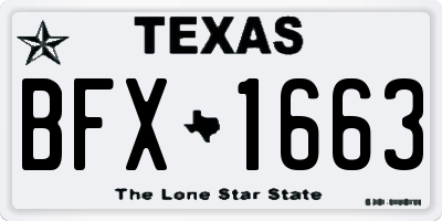 TX license plate BFX1663