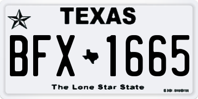 TX license plate BFX1665