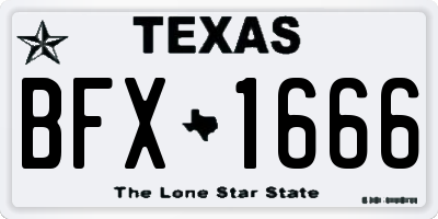 TX license plate BFX1666