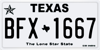TX license plate BFX1667