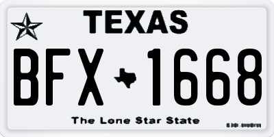 TX license plate BFX1668