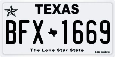 TX license plate BFX1669