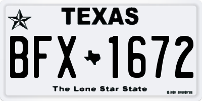TX license plate BFX1672