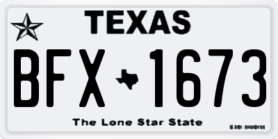 TX license plate BFX1673