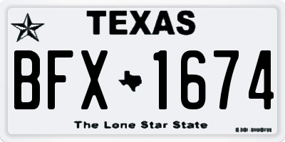 TX license plate BFX1674