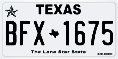 TX license plate BFX1675