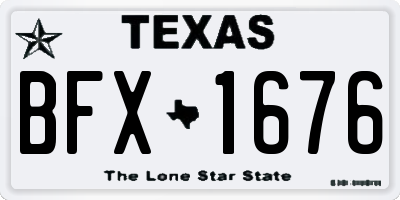 TX license plate BFX1676