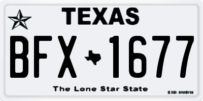 TX license plate BFX1677