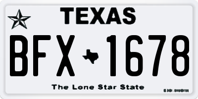 TX license plate BFX1678