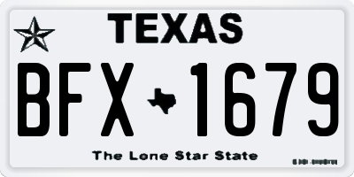 TX license plate BFX1679