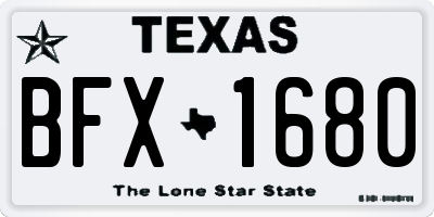 TX license plate BFX1680