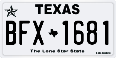 TX license plate BFX1681