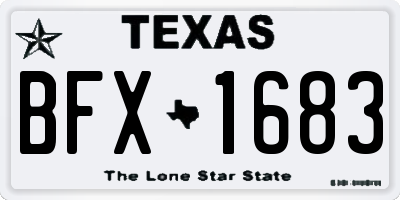 TX license plate BFX1683