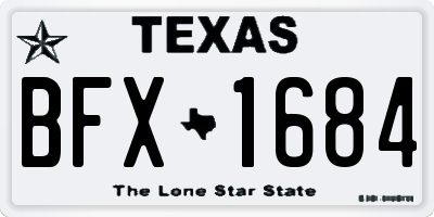 TX license plate BFX1684