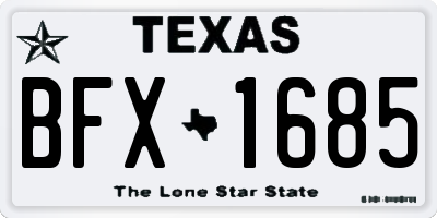 TX license plate BFX1685