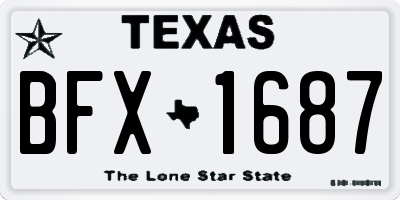 TX license plate BFX1687