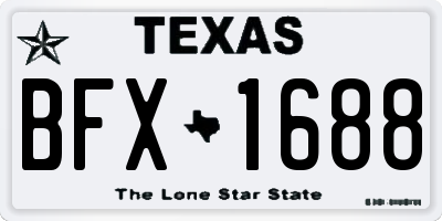 TX license plate BFX1688