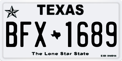 TX license plate BFX1689