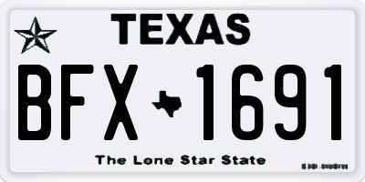 TX license plate BFX1691
