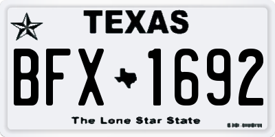TX license plate BFX1692