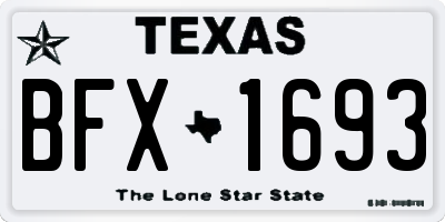 TX license plate BFX1693