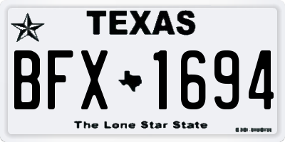 TX license plate BFX1694