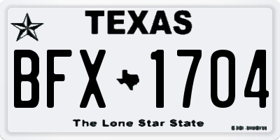 TX license plate BFX1704