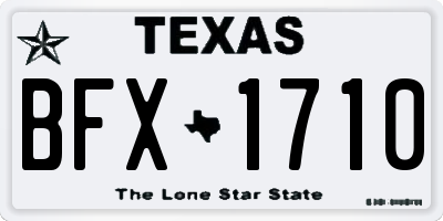 TX license plate BFX1710