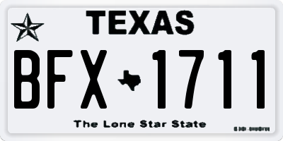 TX license plate BFX1711