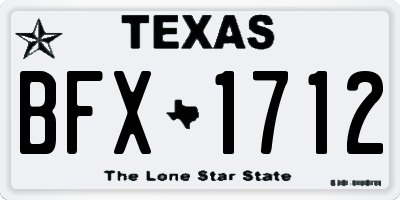 TX license plate BFX1712