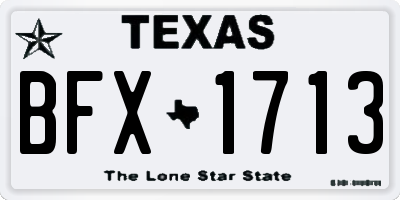 TX license plate BFX1713