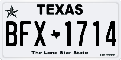 TX license plate BFX1714