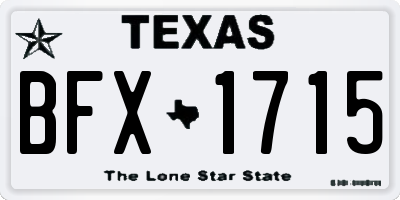 TX license plate BFX1715