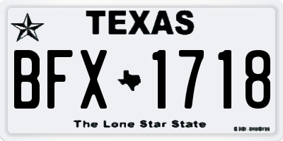 TX license plate BFX1718