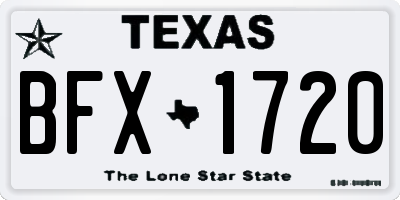 TX license plate BFX1720