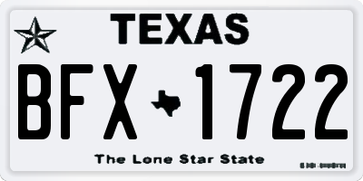 TX license plate BFX1722