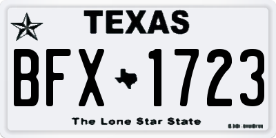 TX license plate BFX1723