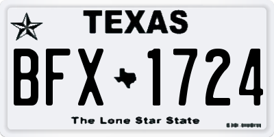 TX license plate BFX1724