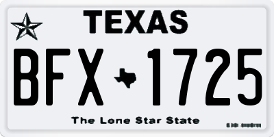 TX license plate BFX1725