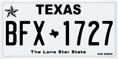 TX license plate BFX1727